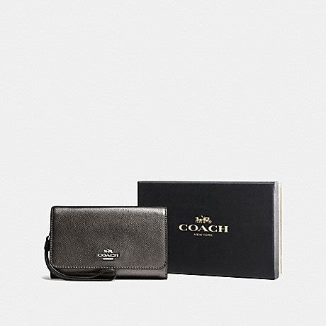 coach boxed metallic phone clutch|COACH® .